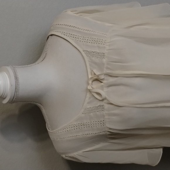 Jack by BB Dakota Sheer Cream Boho Top Size Large - Picture 4 of 11